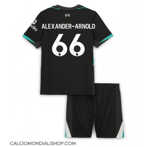 Maglie da calcio Liverpool Alexander-Arnold #66 Seconda Maglia Bambino 2024-25 Manica Corta (+ Pantaloni corti)